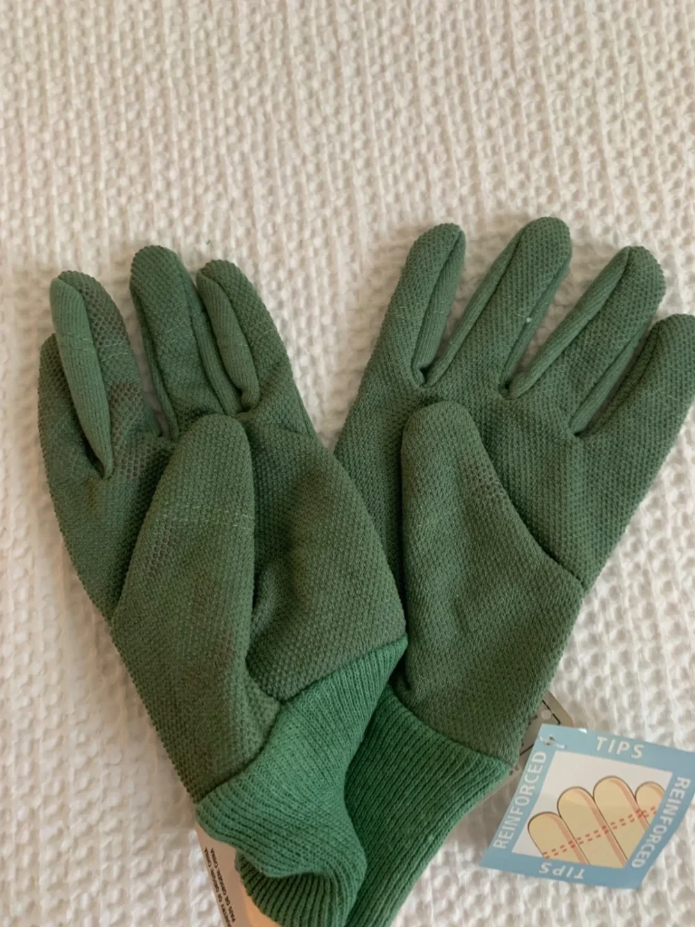 Women’s gardening gloves, reinforced tips, Sz M
